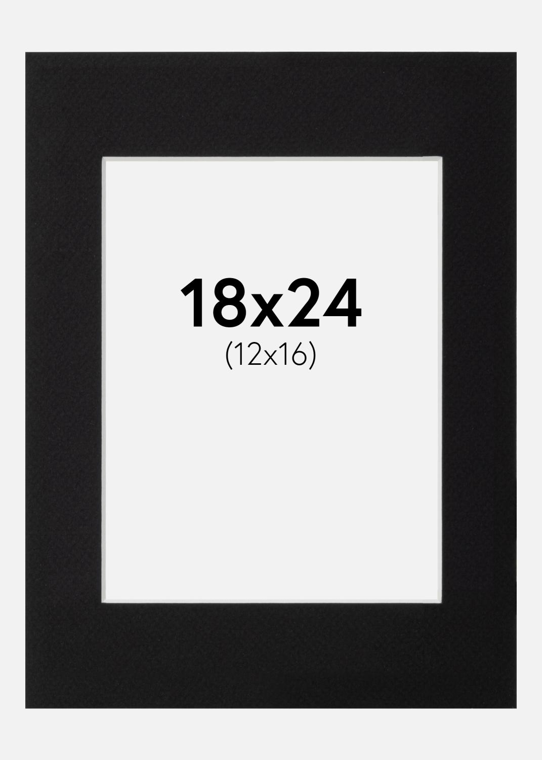Product Image for Passepartout Schwarz Standard (weißer Kern) 18x24 cm (12x16)
