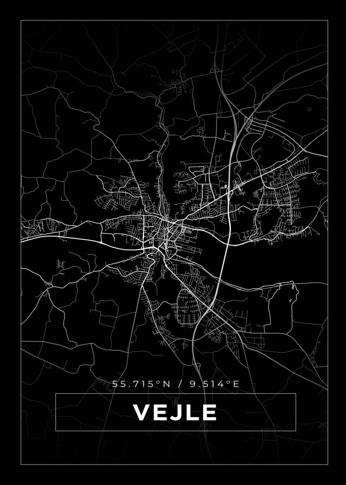 Map - Vejle - Black