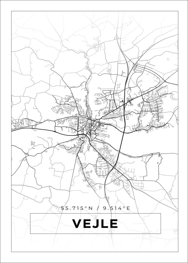 Map - Vejle - White