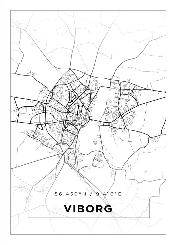 Map - Viborg - White