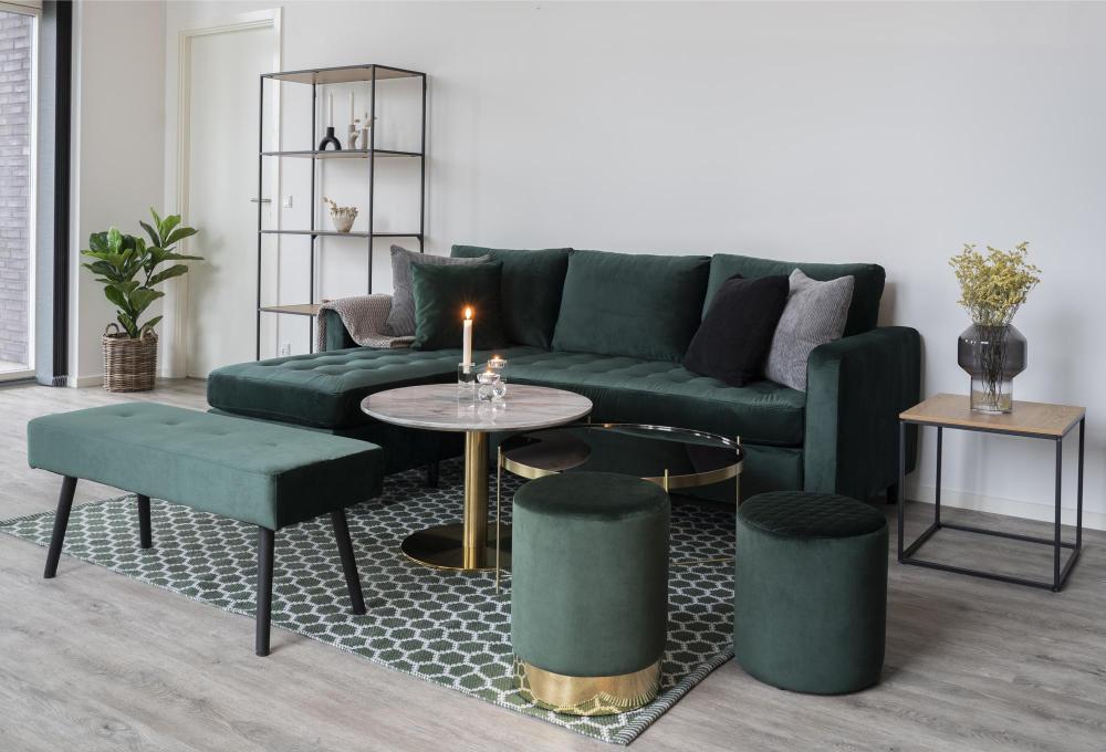 Couchtisch Bolzano 70x70 cm - Marmor/Messing