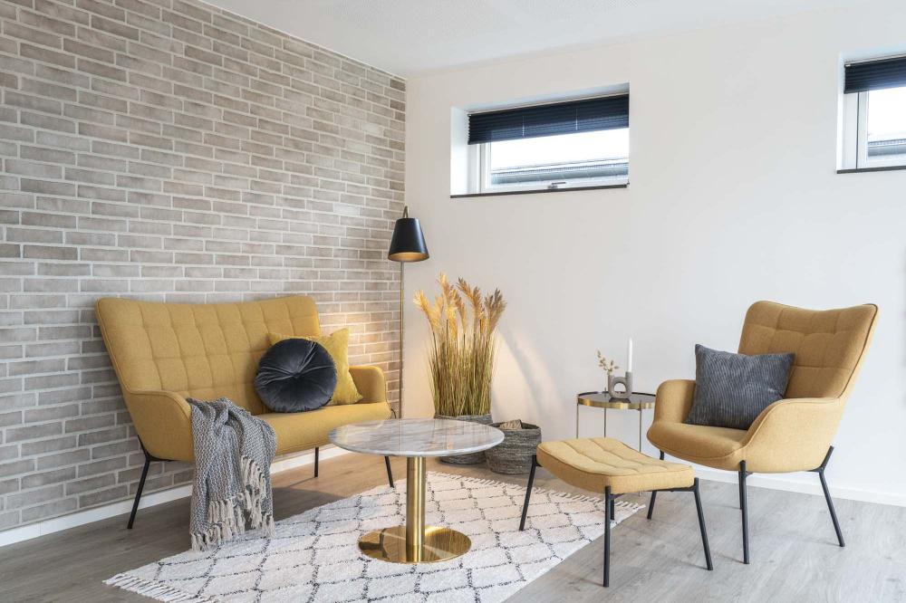 Couchtisch Bolzano 70x70 cm - Marmor/Messing