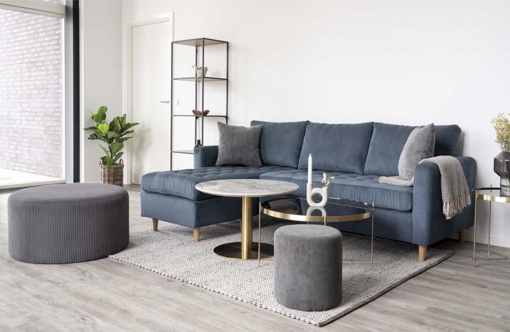 Couchtisch Bolzano 70x70 cm - Marmor/Messing