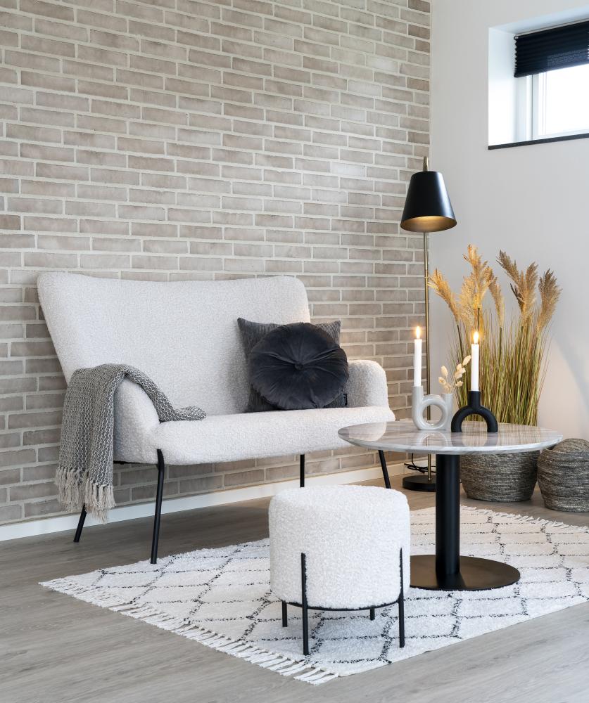 Couchtisch Bolzano 70x70 cm - Marmor/Schwarz