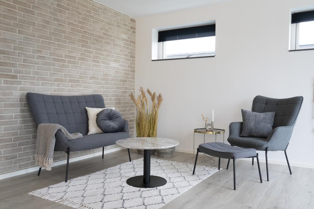 Couchtisch Bolzano 70x70 cm - Marmor/Schwarz