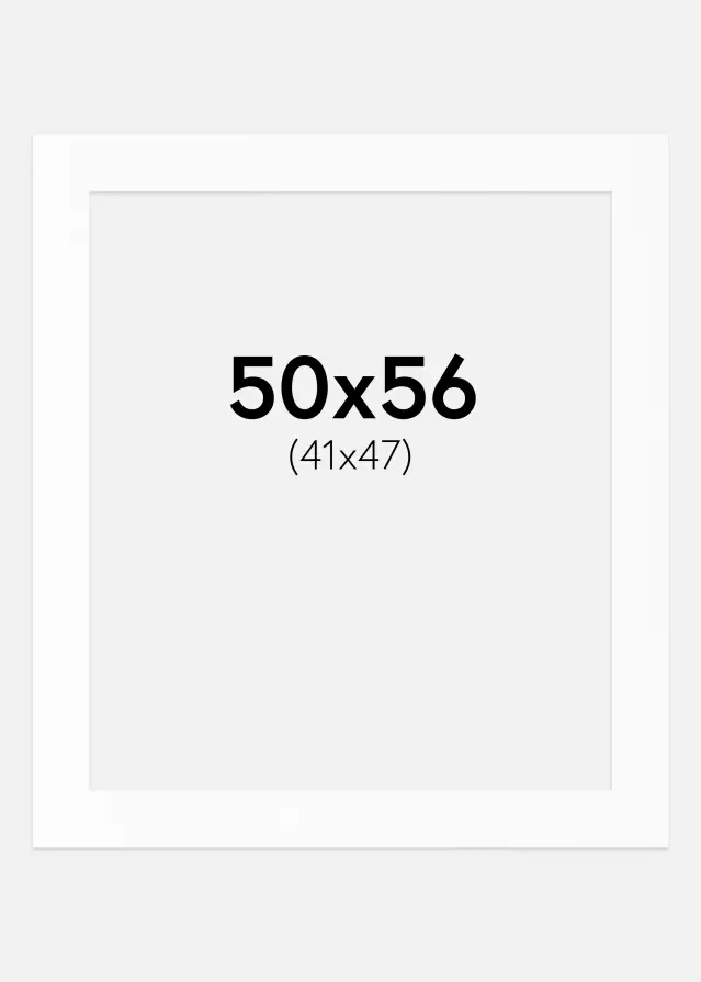Passepartout Weiß Standard (weißer Kern) 50x56 cm (41x47)