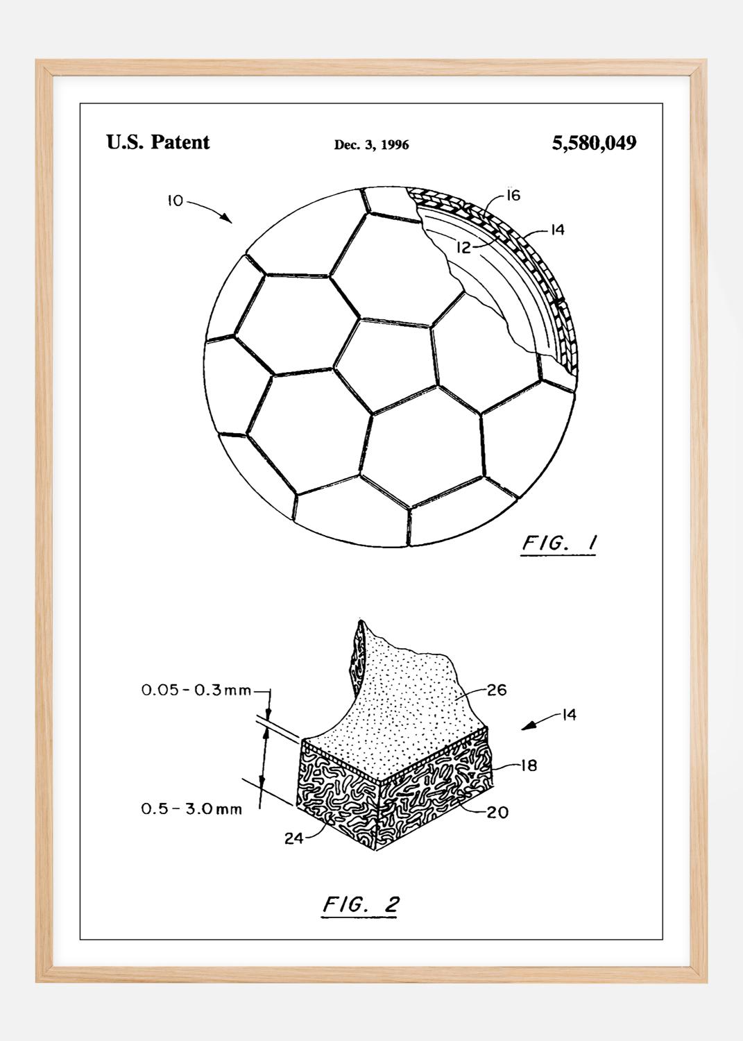 Product Image for Patent Print - Football - White Poster (21x29.7 cm (A4))