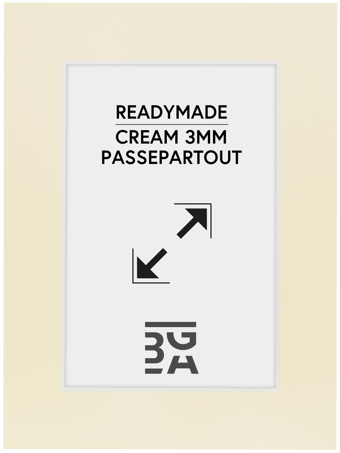 Product Image for Passepartout Creme 3 mm (weißer Kern) 40x40 cm (29x29)