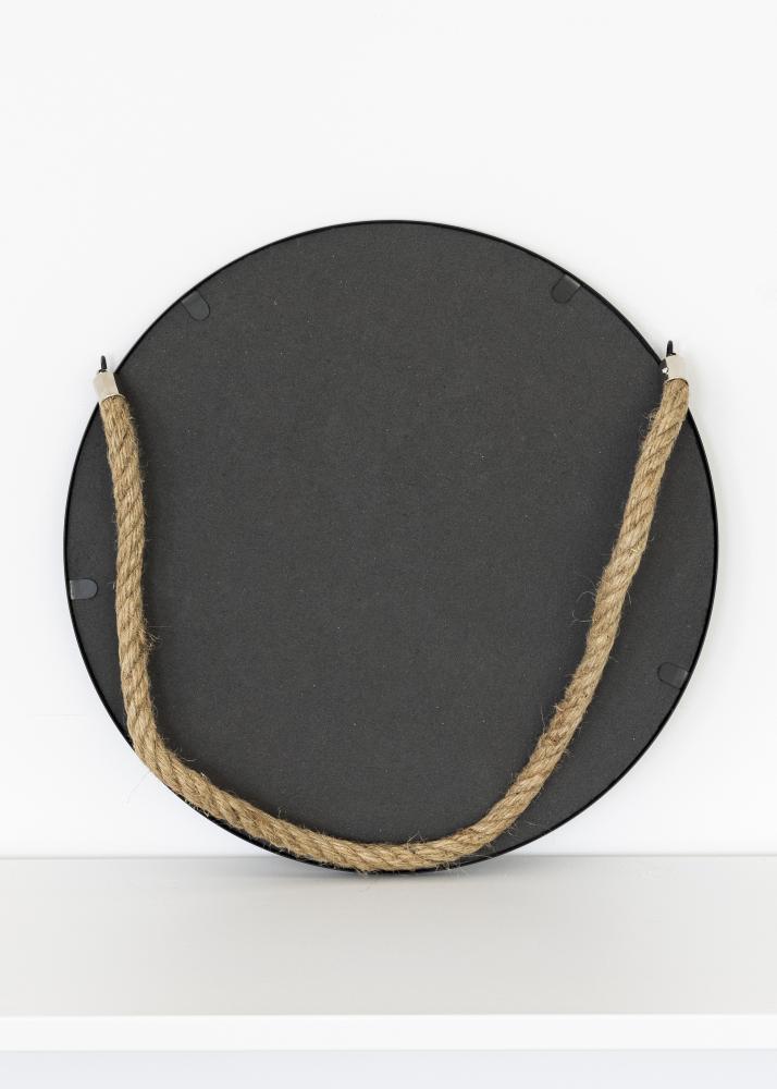 KAILA Runder Spiegel Rope - Schwarz 30 cm Ø