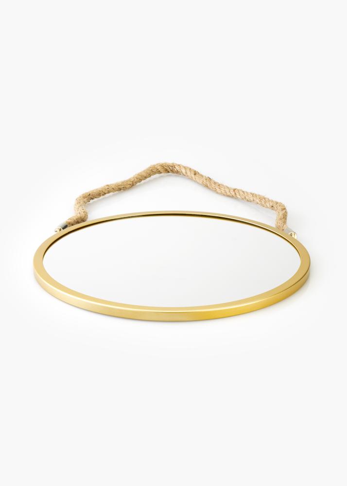 KAILA Runder Spiegel Rope - Gold 30 cm Ø