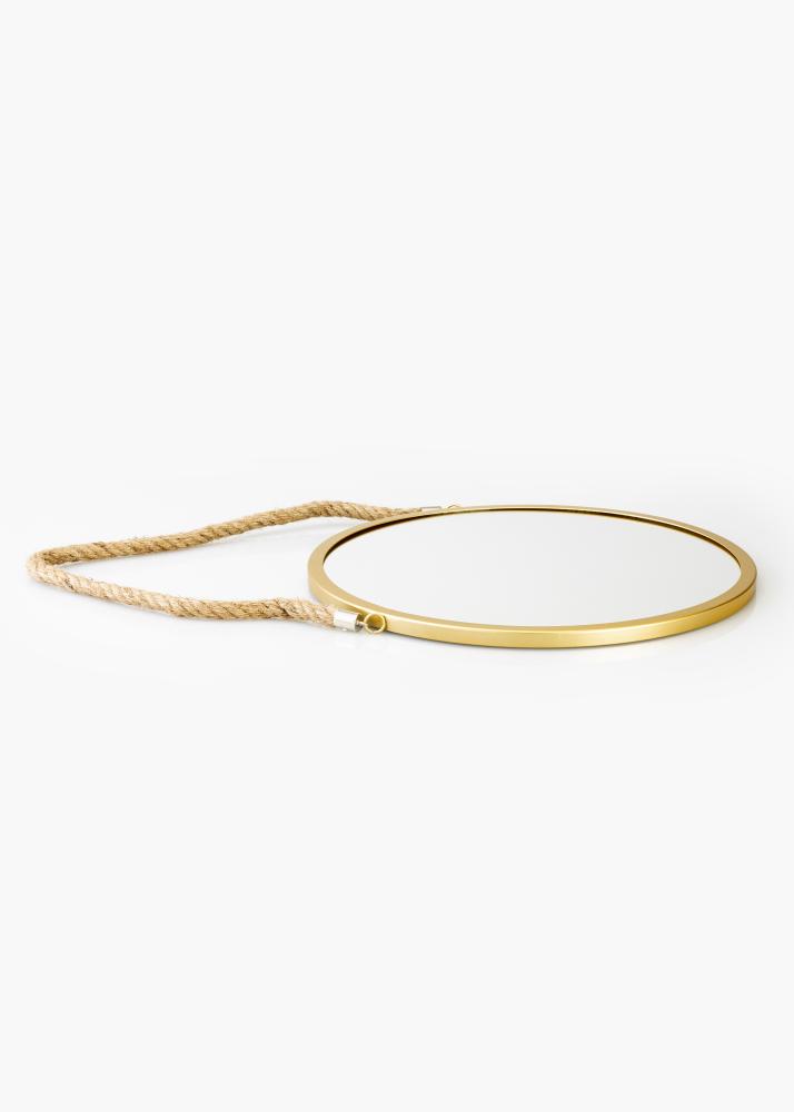 KAILA Runder Spiegel Rope - Gold 30 cm Ø