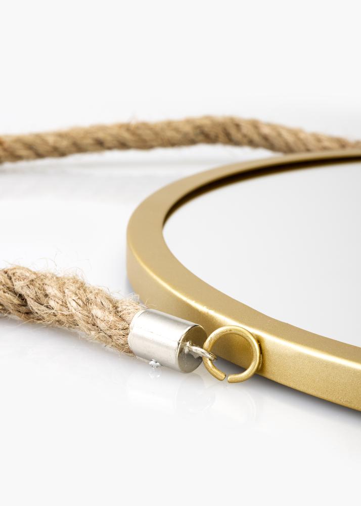 KAILA Runder Spiegel Rope - Gold 30 cm Ø