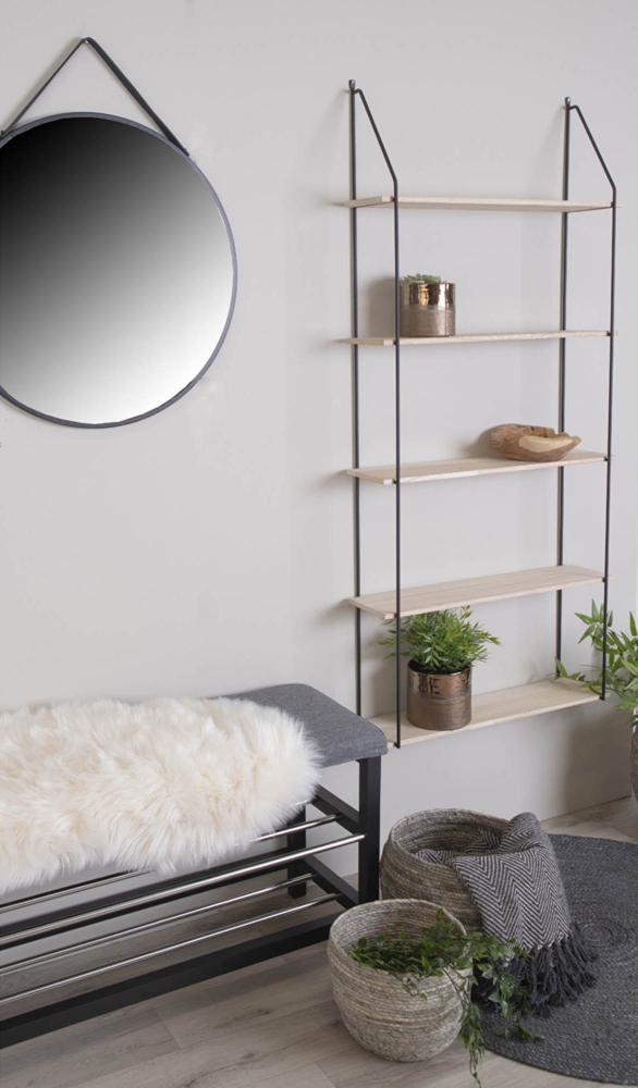 Wandregal Eindhoven 65x145 cm - Schwarz/Holz