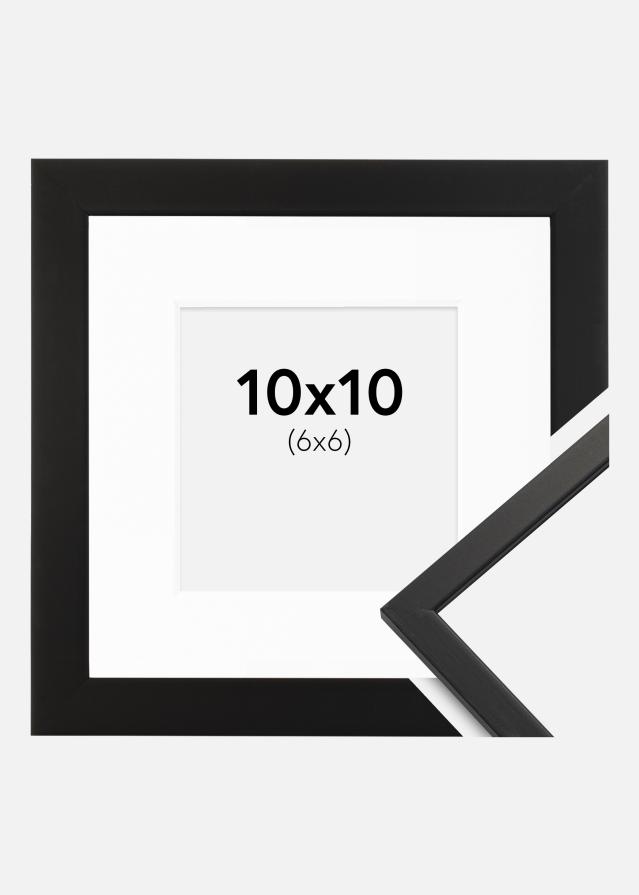 Bilderrahmen Edsbyn Schwarz 10x10 cm - Passepartout Weiß 7x7 cm