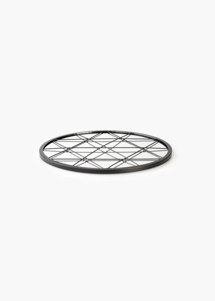 KAILA Runder Spiegel Triangles - Schwarz 35 cm Ø