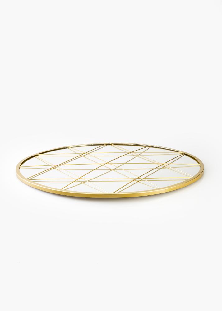 KAILA Runder Spiegel Triangles - Gold 35 cm Ø