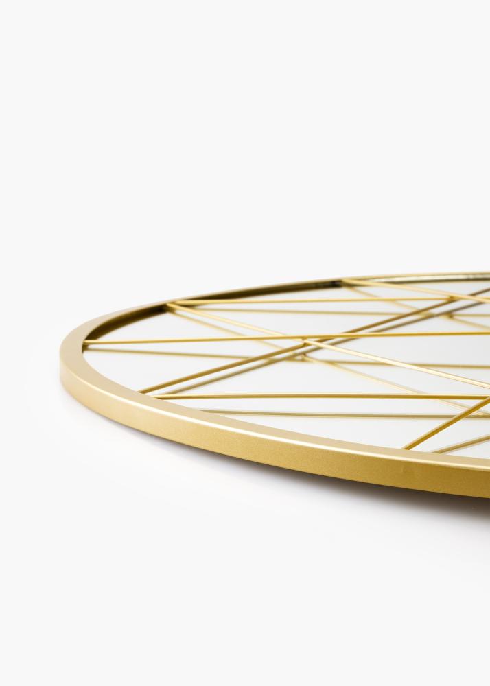 KAILA Runder Spiegel Triangles - Gold 35 cm Ø