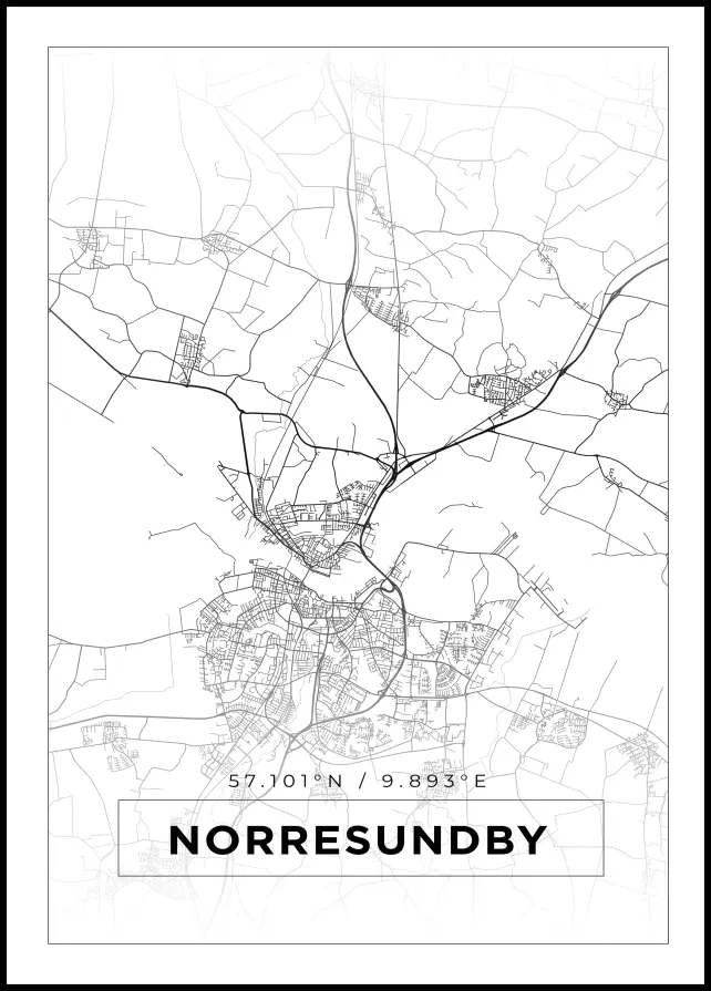 Map - Norresundby - White