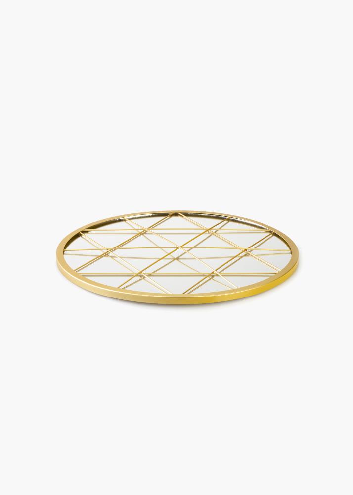 KAILA Runder Spiegel Triangles - Gold 55 cm Ø