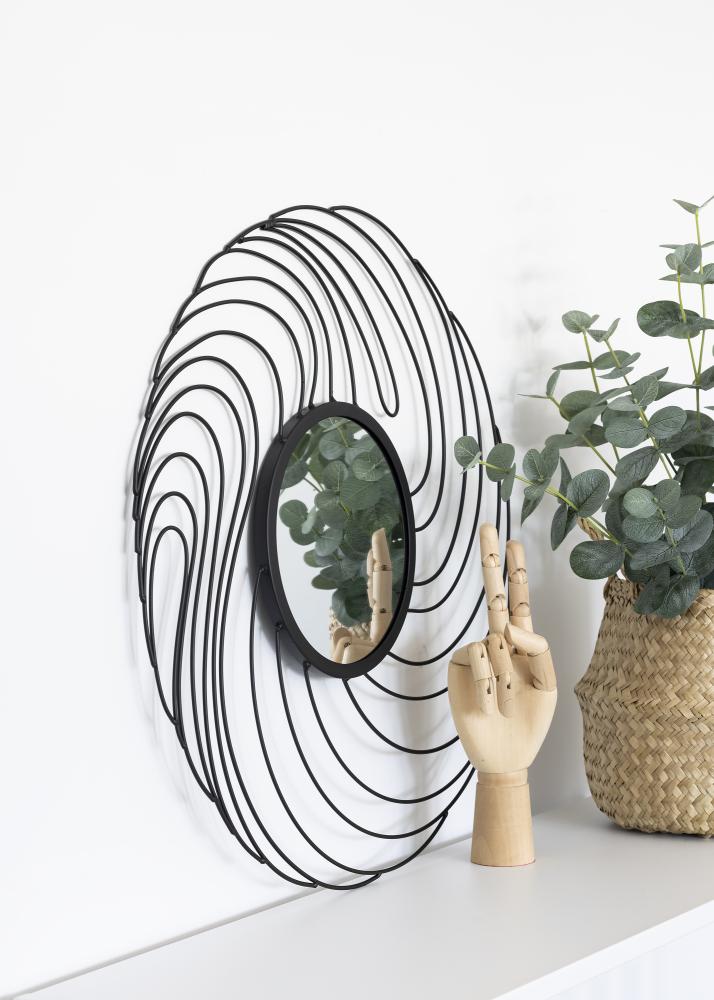 KAILA Spiegel Storm - Schwarz 50 cm Ø