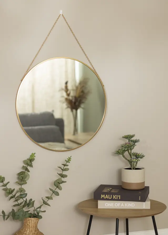 Runder Spiegel Modern Deep Gold 61 cm Ø