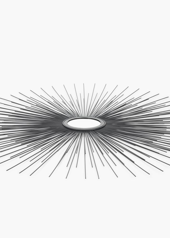 KAILA Runder Spiegel Sunrays - Schwarz 80 cm Ø