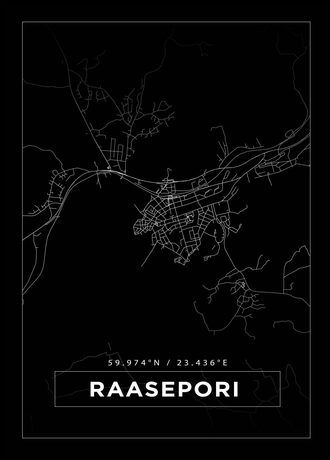 Product Image for Map - Raseborg - Black (21x29.7 cm (A4))