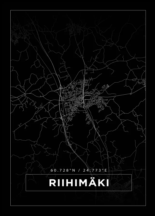Map - Riihimäki - Black