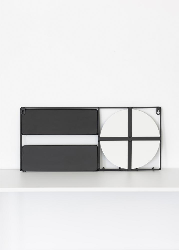KAILA Runder Spiegel mit Ablage - Schwarz 55x25 cm
