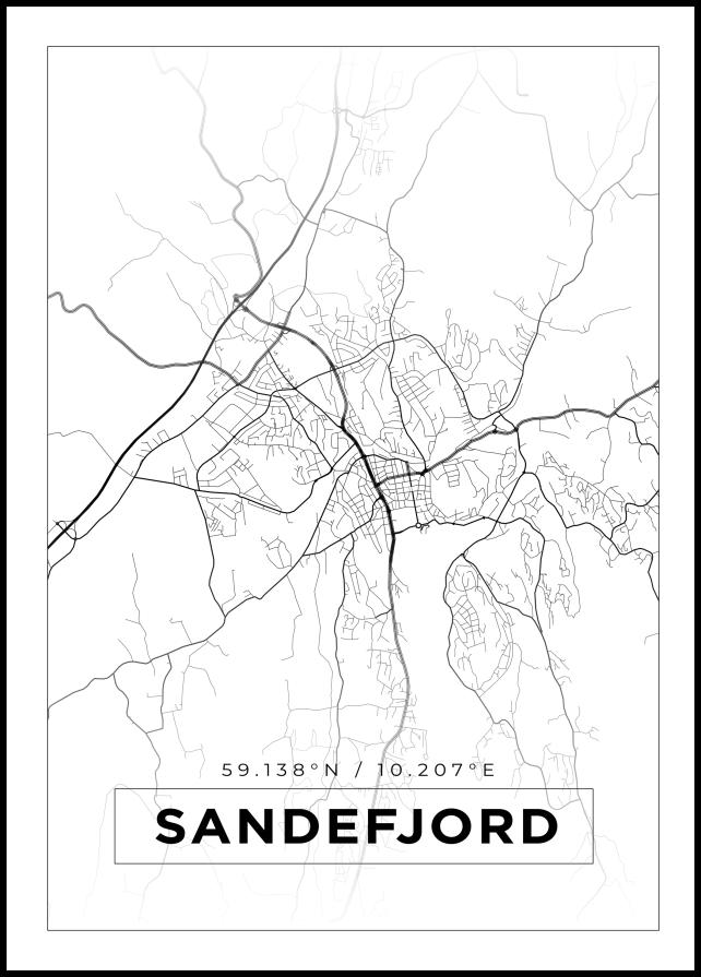 Map - Sandefjord - White