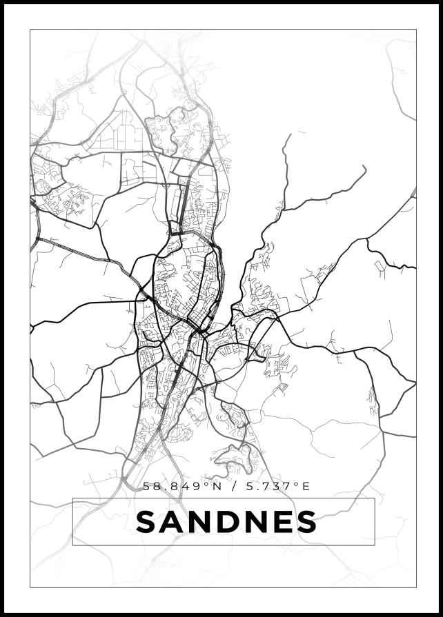 Map - Sandnes - White