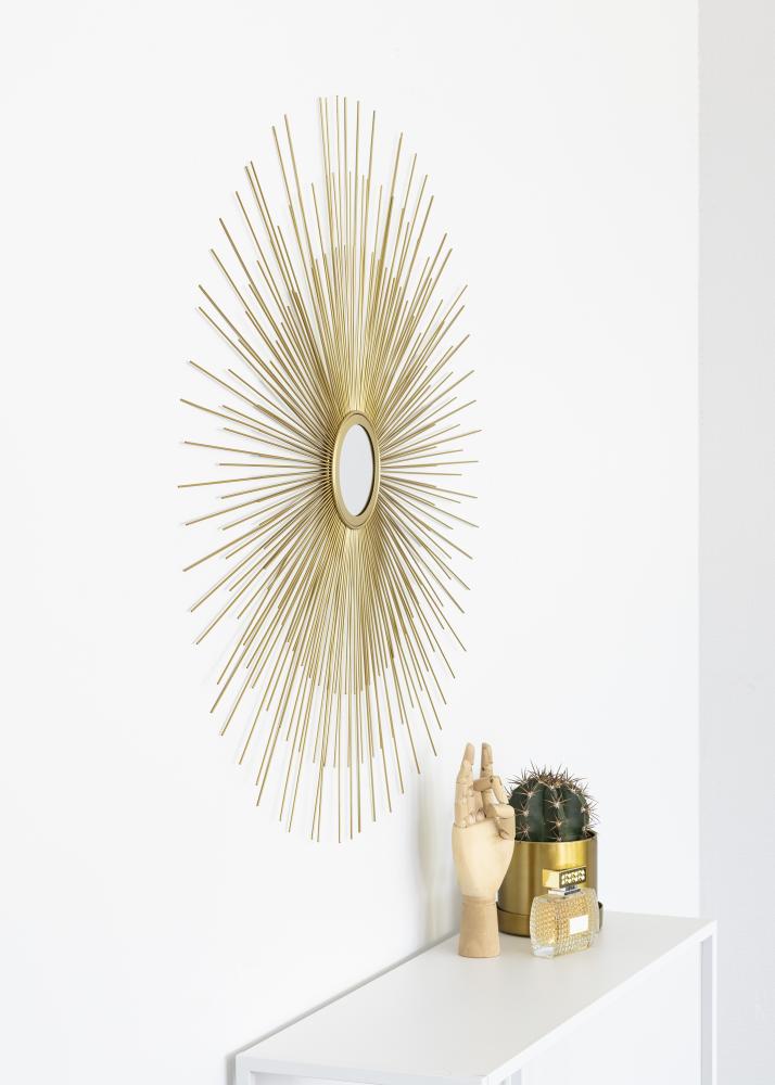 KAILA Runder Spiegel Sunrays - Gold 80 cm Ø