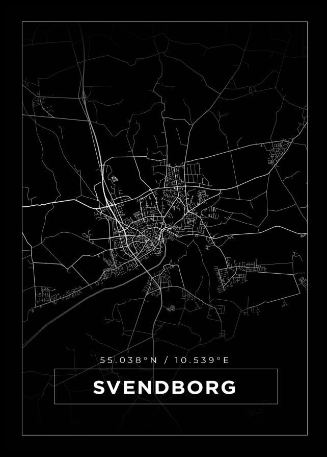 Map - Svendborg - Black