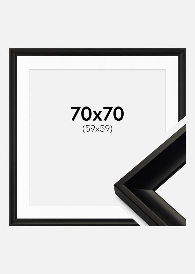 Rahmen Öjaren Schwarz 70x70 cm - Passepartout Weiß 60x60 cm