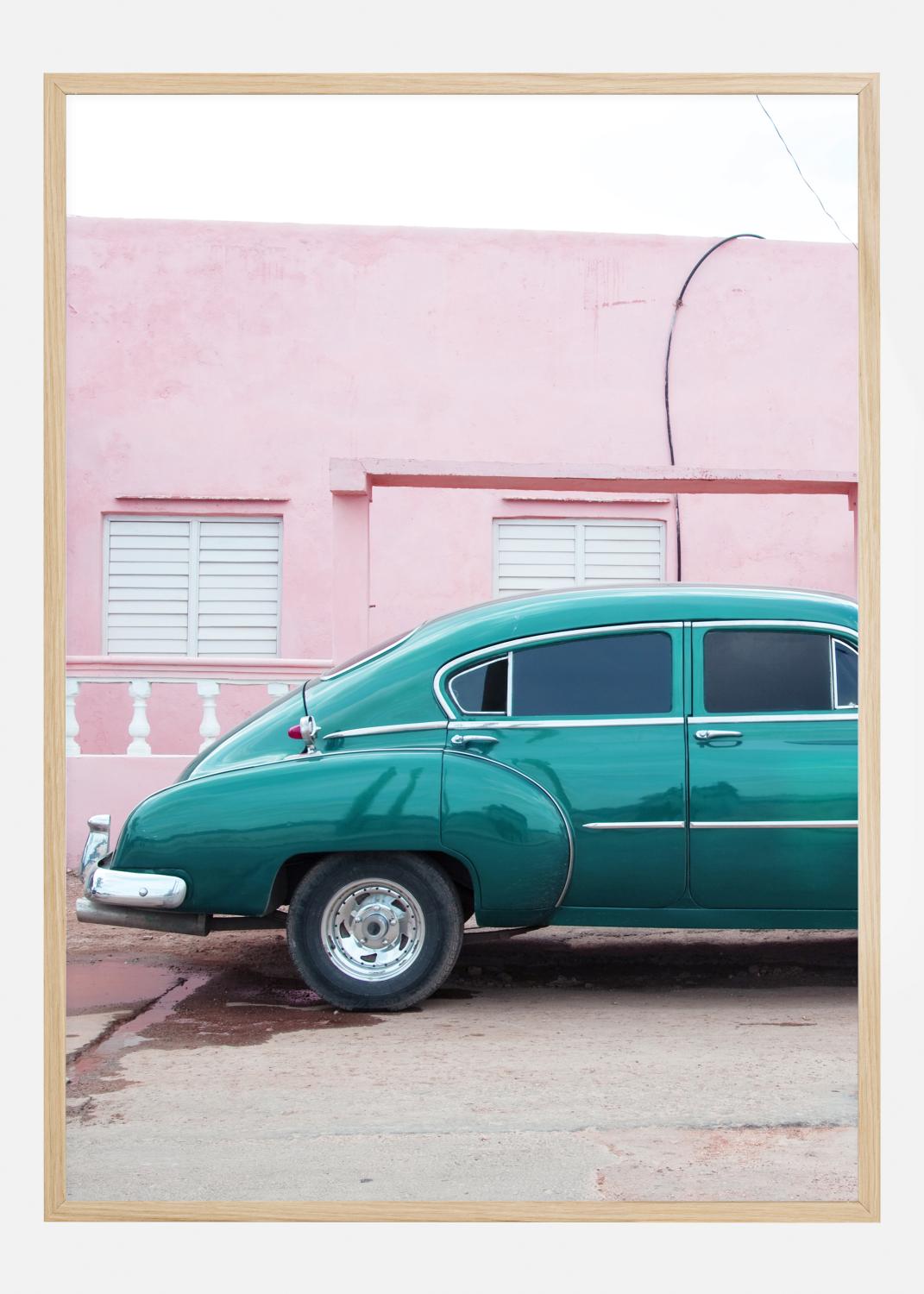 Product Image for Blue Car At Pink Wall Poster (21x29.7 cm (A4))