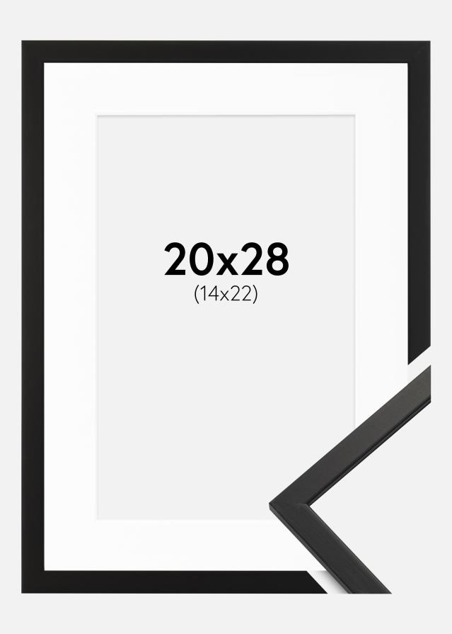 Bilderrahmen Edsbyn Schwarz 20x28 cm - Passepartout Weiß 15x23 cm