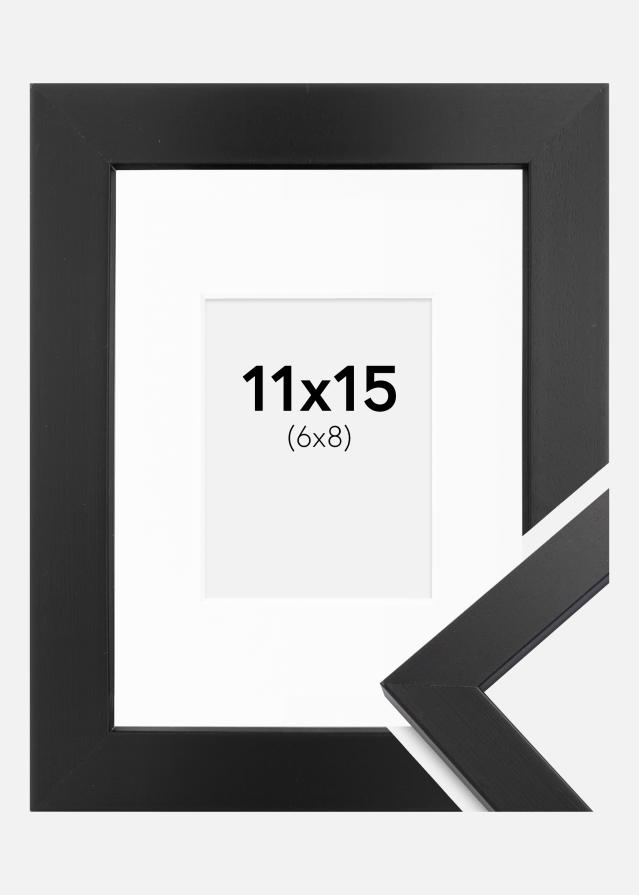 Rahmen Black Wood 11x15 cm - Passepartout Weiß 7x9 cm