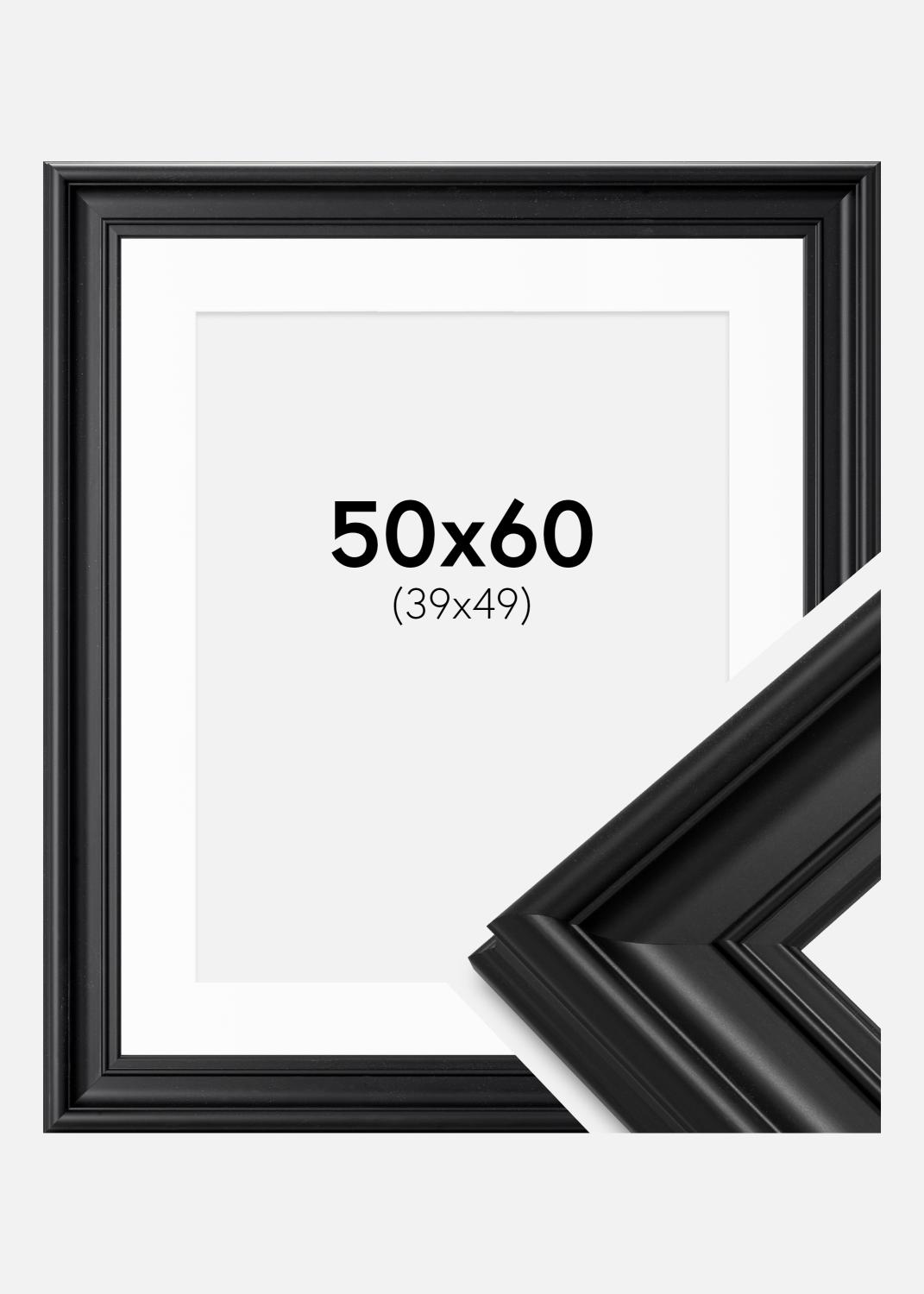 Product Image for Rahmen Mora Premium Schwarz 50x60 cm - Passepartout Weiß 40x50 cm