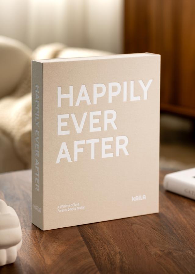 KAILA HAPPILY EVER AFTER Creme - Coffee Table Photo Album (60 Schwarze Seiten)