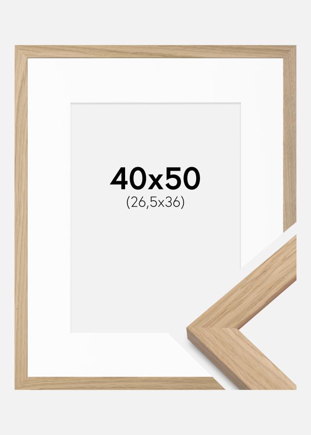 Rahmen Oak Wood 40x50 cm - Passepartout Weiß 27,5x37 cm
