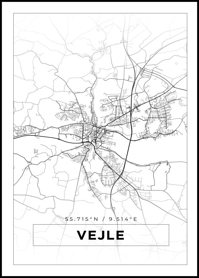 Map - Vejle - White