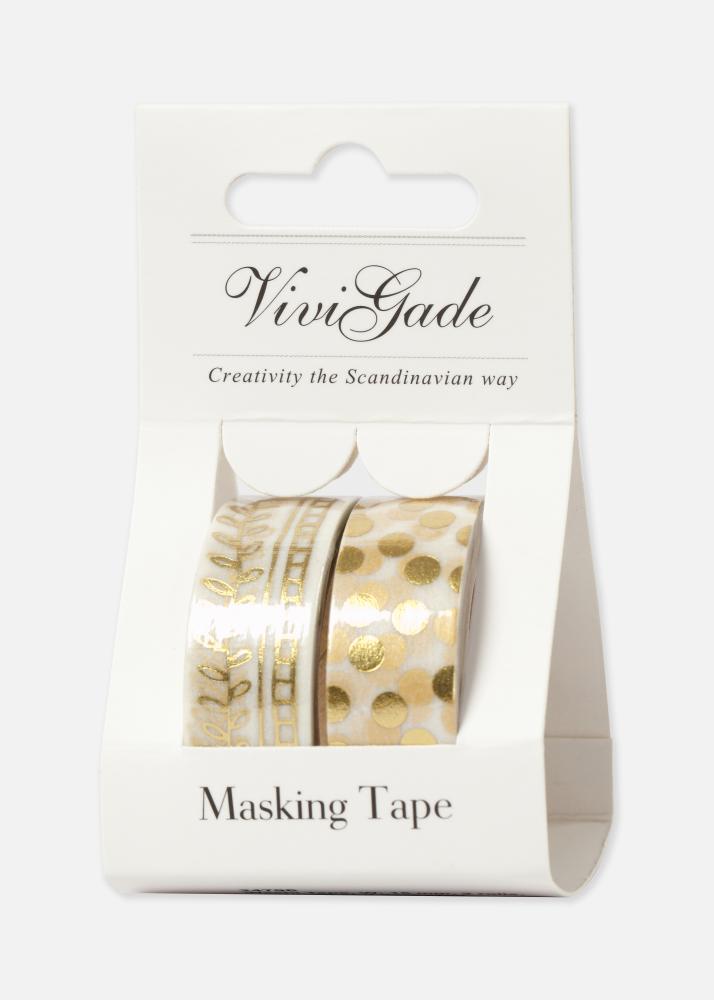 Washi Tape Gold Ranke und Punkte - 2 St.