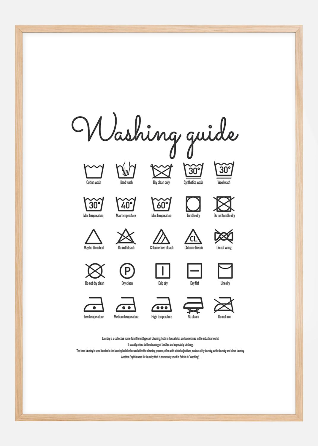 Product Image for Washing guide white Poster (21x29.7 cm (A4))