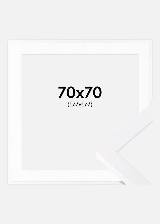 Rahmen Selection Weiß 70x70 cm - Passepartout Weiß 60x60 cm