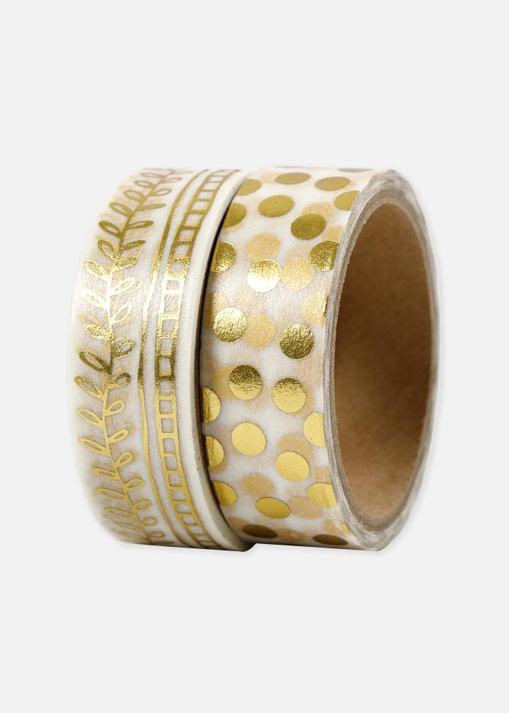 Washi Tape Gold Ranke und Punkte - 2 St.