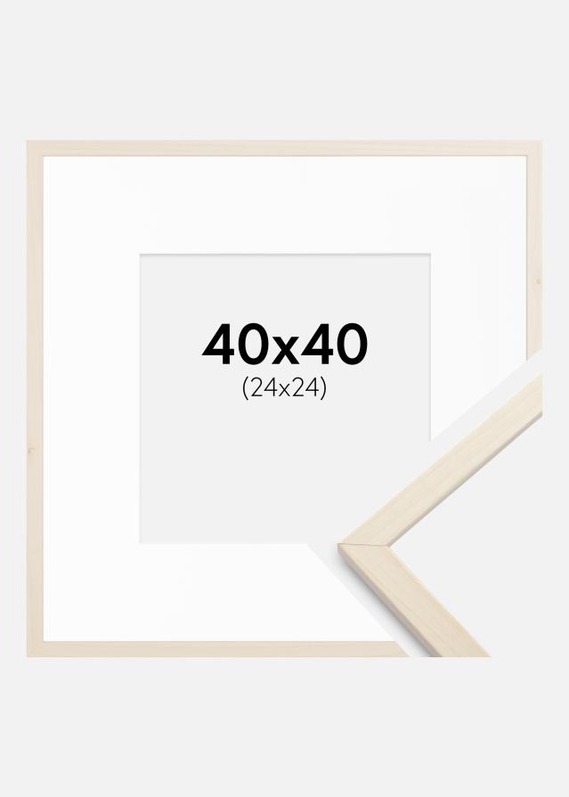 Rahmen Edsbyn Ahorn 40x40 cm - Passepartout Weiß 25x25 cm