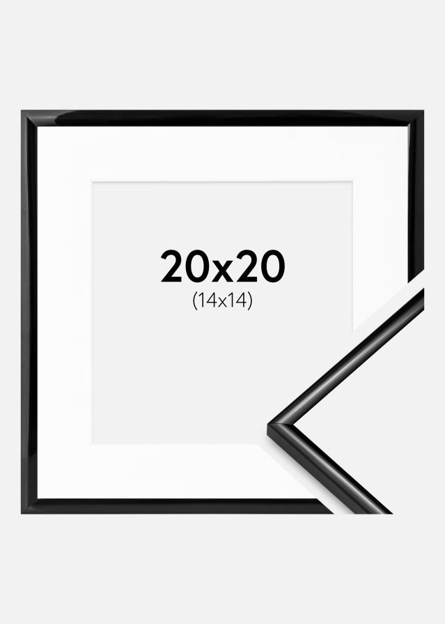 Rahmen Scandi Schwarz 20x20 cm - Passepartout Weiß 15x15 cm