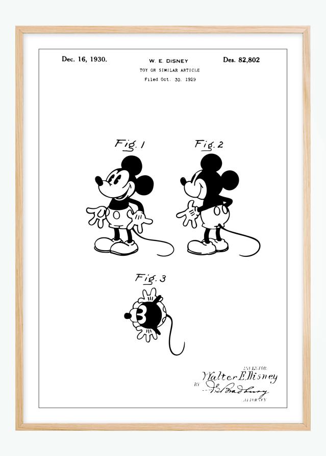 Patentzeichnung - Disney - Micky Maus Poster