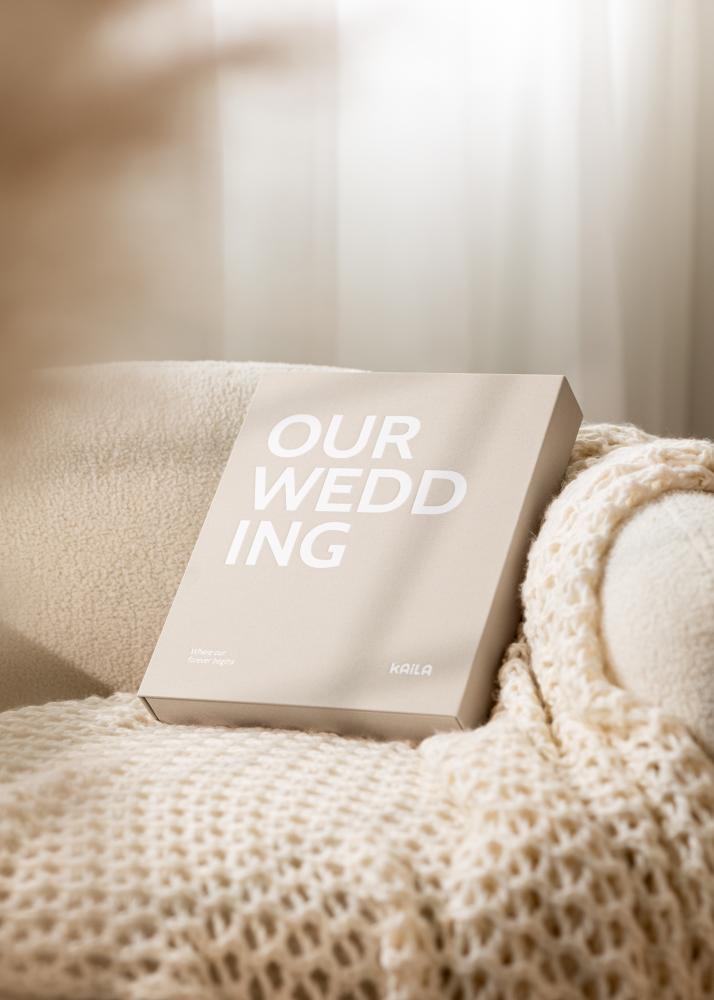 KAILA OUR WEDDING Creme - Coffee Table Photo Album (60 Schwarze Seiten)