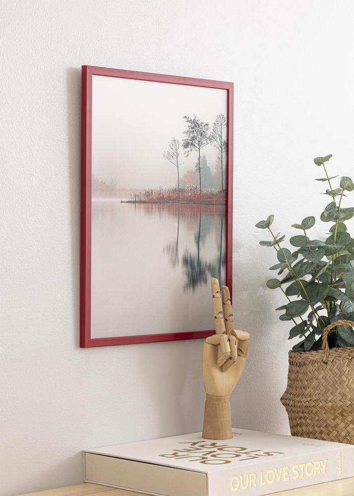 Rahmen Edsbyn Rot 40x60 cm - Passepartout Weiß 32,9x48,3 cm (A3+)